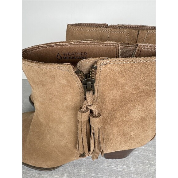 Vionic Ankle Zip Boots Tassel Women’s 9 Madeline Wheat Suede Weather Resist - Picture 6 of 15